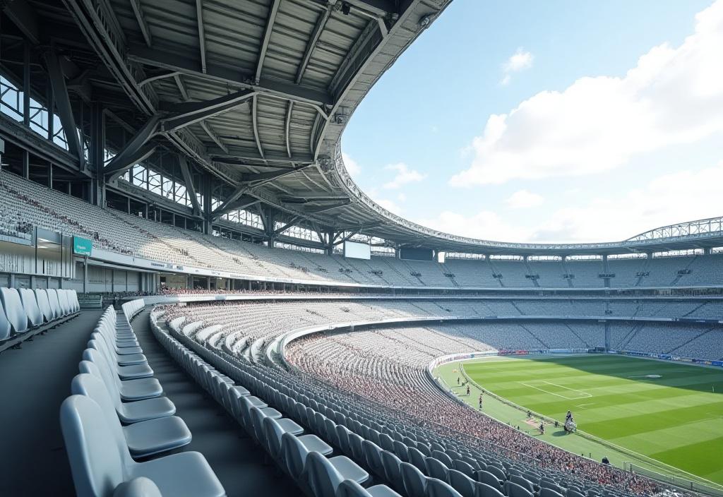 Sportstribune i metall